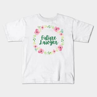 Future Lawyer Floral - Female Lawyer Kids T-Shirt